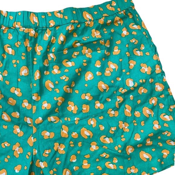 Tabitha Brown Target Shorts 3X Leopard Animal Print High Rise Pleat Linen 554 - Picture 8 of 9